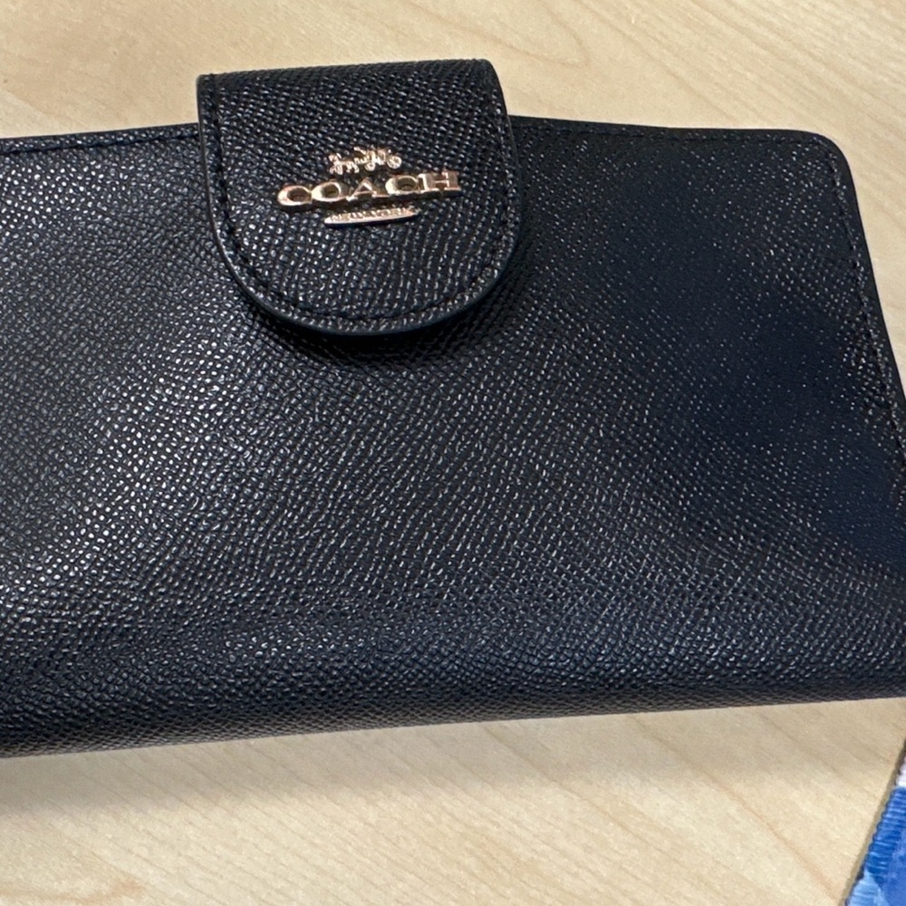 Coach Black Pebbled Leather Wallet